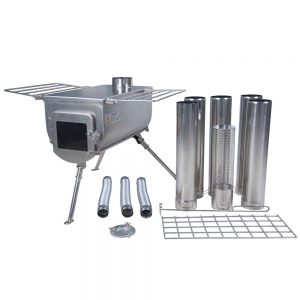 Woodlander Plus - L-Sized Camping Stove - External Air - With Free Opener & Seal Set worth £11.99!