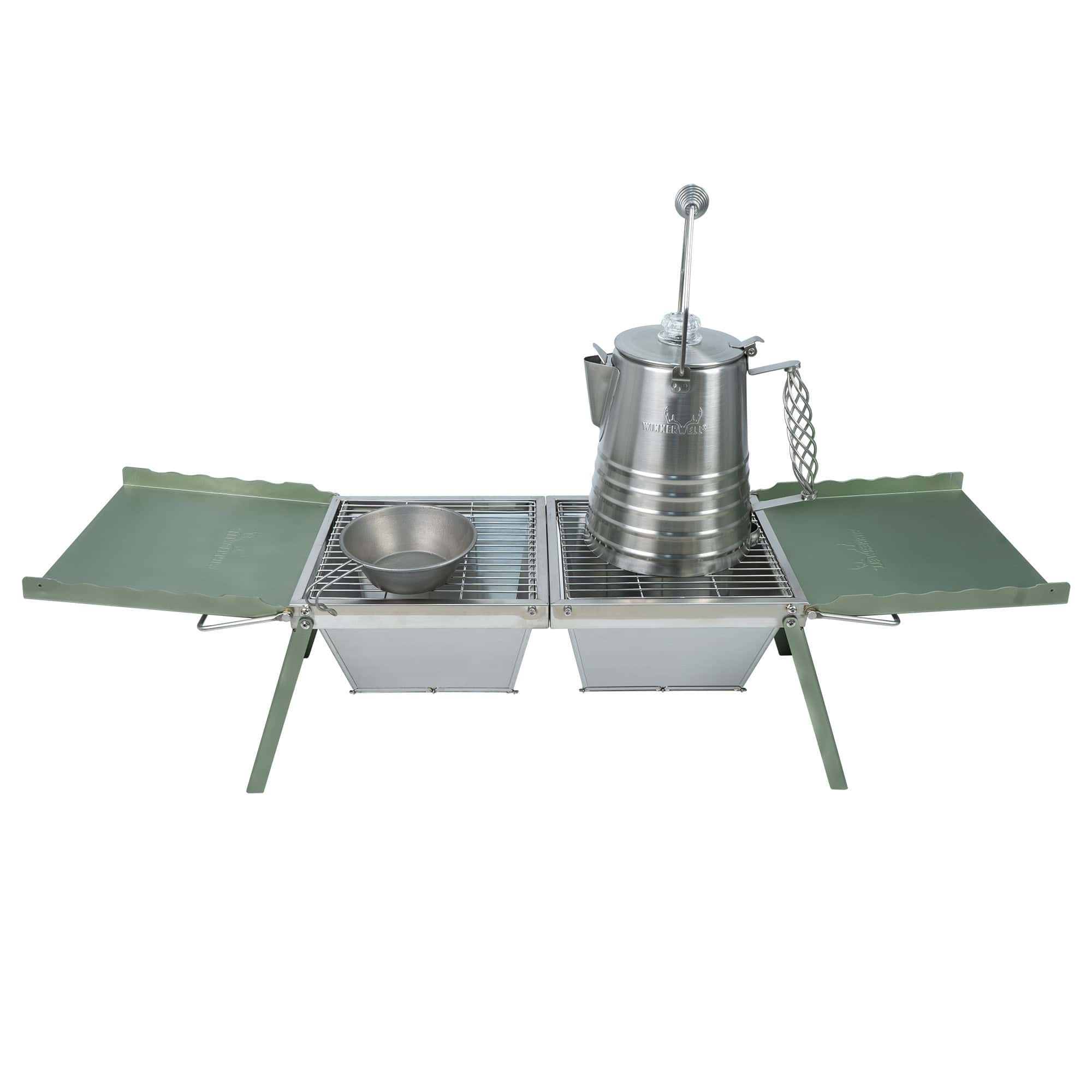 Camp Table Charcoal BBQ Grill - Sage Green - Image 3