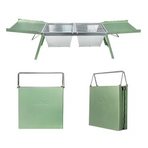 Camp Table Charcoal BBQ Grill - Sage Green