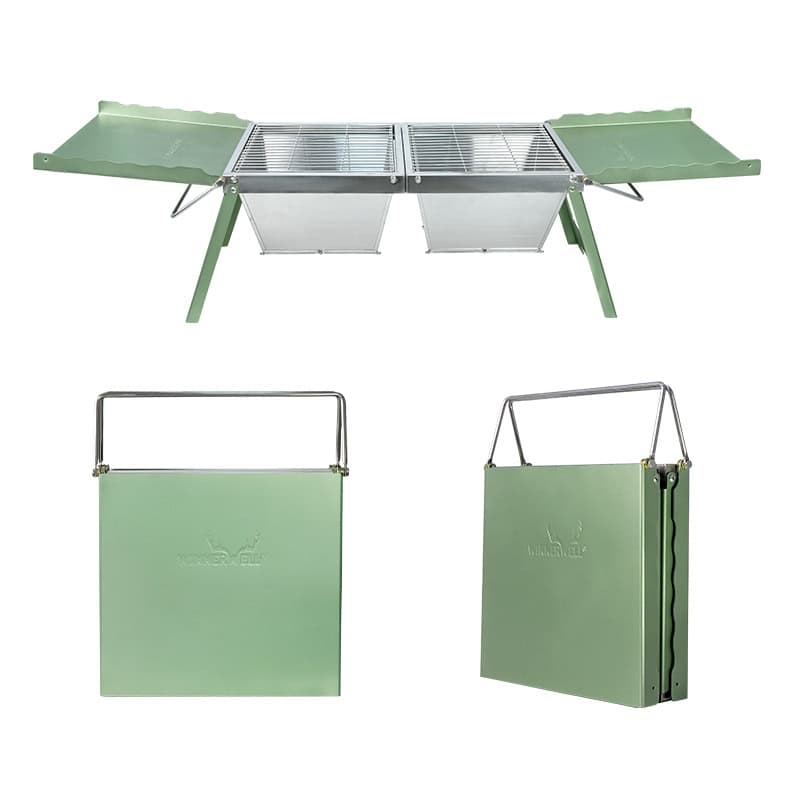 Camp Table Charcoal BBQ Grill - Sage Green