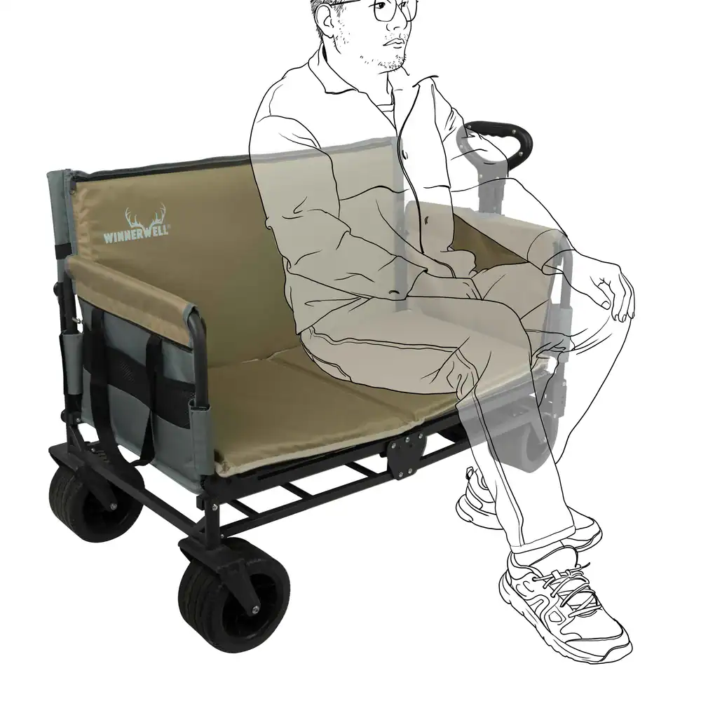 Winnerwell® Foldable Camping Wagon with Seat & Bed | Heavy Duty Outdoor Utility Cart PRE ORDER! - Image 5