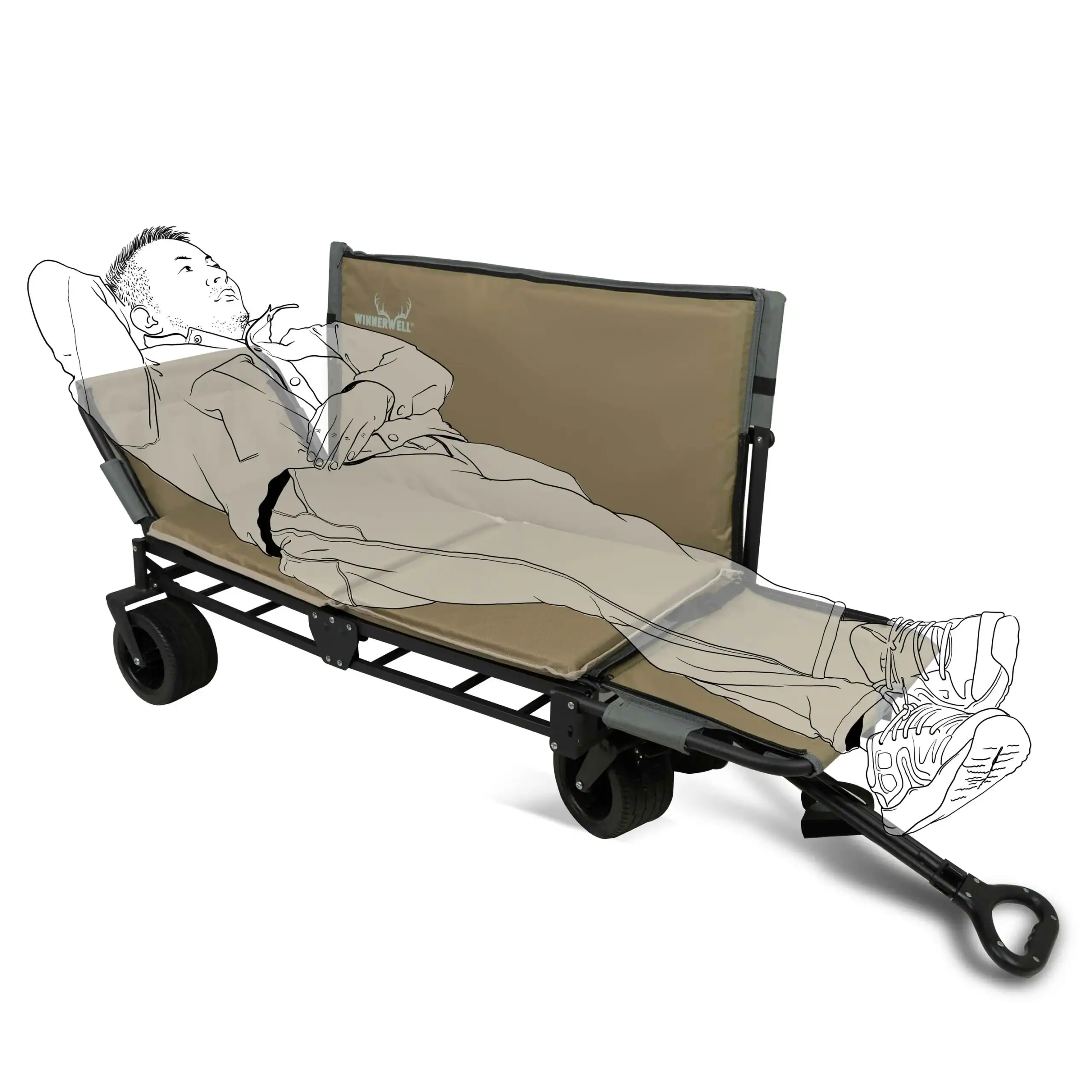 Winnerwell® Foldable Camping Wagon with Seat & Bed | Heavy Duty Outdoor Utility Cart PRE ORDER! - Image 3